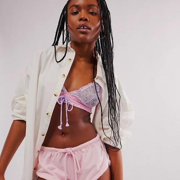 NWT Free People Intimately Gia Pink Lace Triangle Bralette - Picture 1 of 4